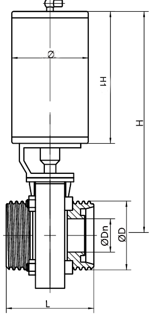 Thread Pneumatic Butterfly Valve